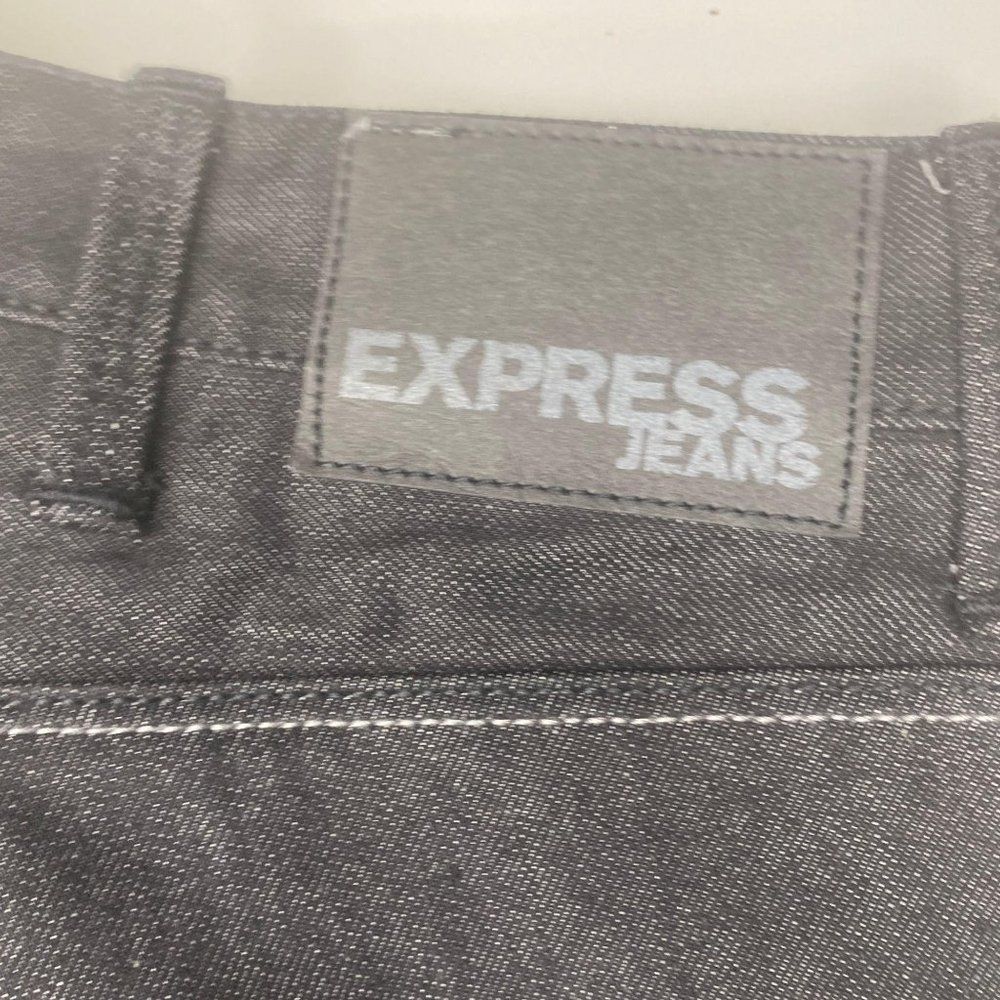 Express Rocco Slim Fit Straight Leg Jeans Black 38